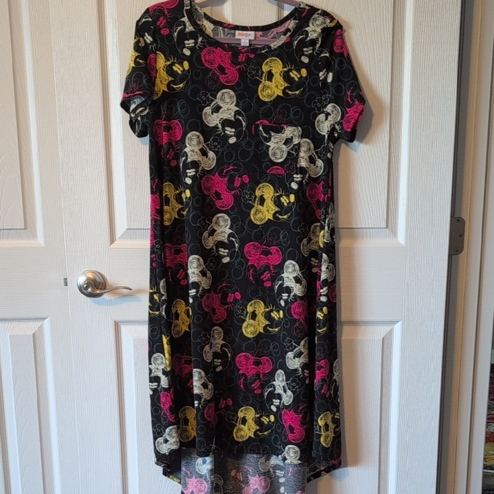 LuLaRoe High Low Dress - Black, Pink, Yellow